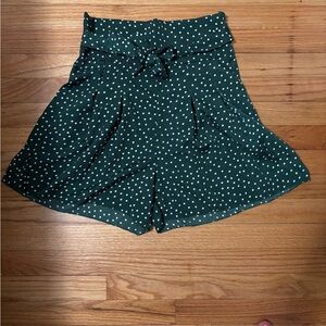 SHEIN Green Polka Dot High Waist Shorts